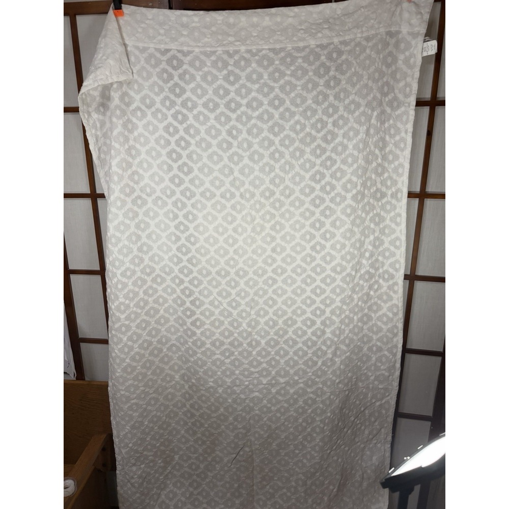 Pottery Barn White Argyle 100% Cotton 44"x96" Curtain Panel Set / Shower Curtain